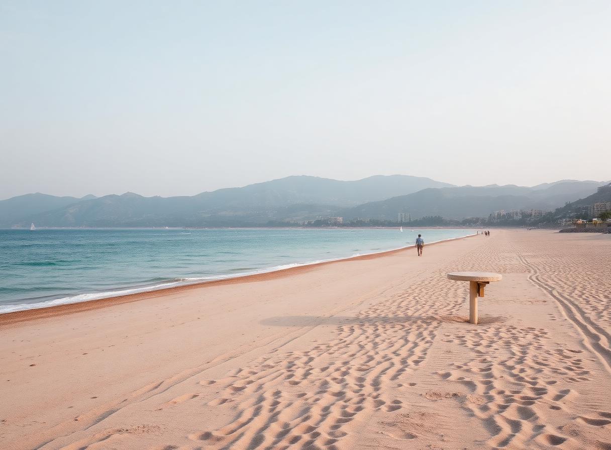 Stimmungsbild vom Strand bei Roccella Ionica an der Costa dei Gelsomini