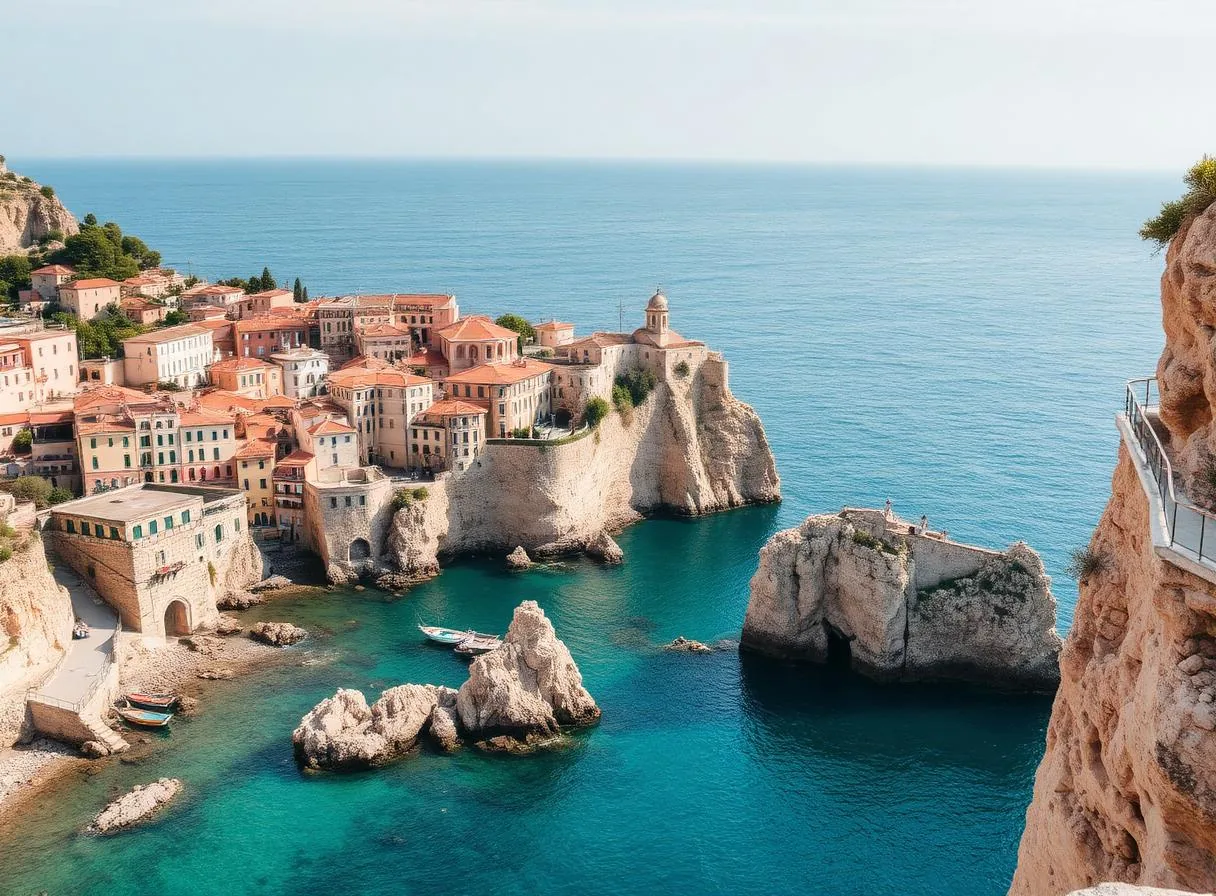 Altstadt von Tropea auf Sandsteinklippen über dem Meer (Stimmungsbild)